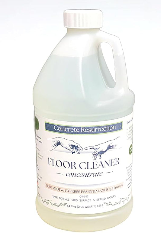 Clean Living Essentials Floor Cleaner – Multi-Surface, Non-Toxic, Plant-Based, pH Neutral, Family & Pet Friendly. Naturally scented for everyday clean. (Bergamot + Cypress)
