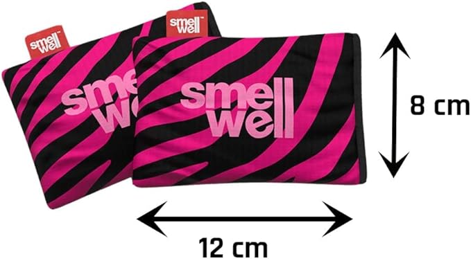 SmellWell - Scented Shoe Deodorizer Inserts - Odor Eliminators - Activated Bamboo Charcoal + Minerals - Natural Fresheners for shoes, bags, gloves - 2 x 1.8oz Original Size Pink Zebra