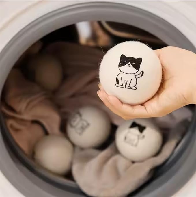 Pack of 12 Cute Cat Wool Dryer Balls Christmas Gifts for Women