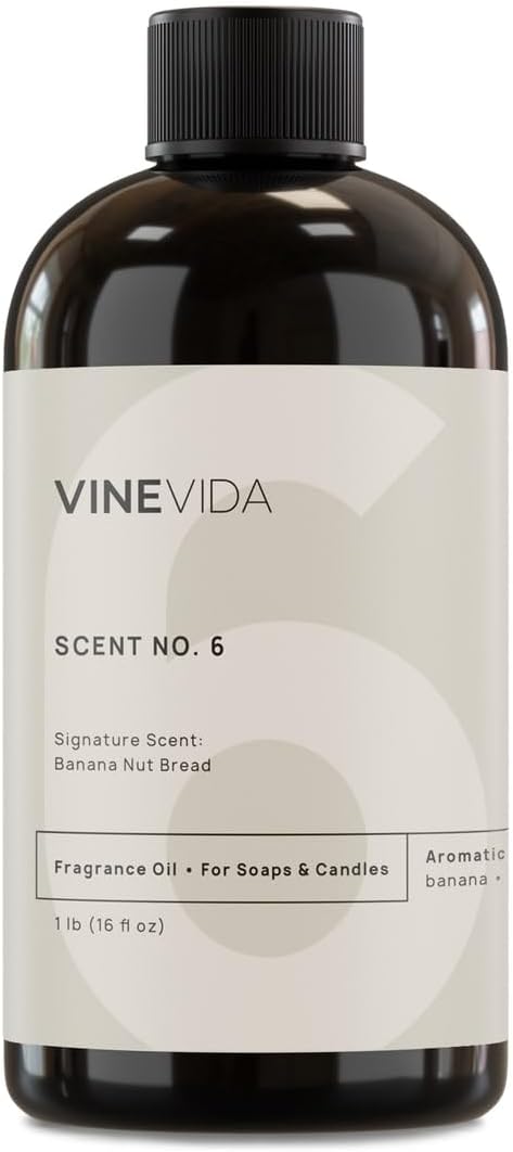 VINEVIDA [16oz] Banana Nut Bread Fragrance Oil for Candle Making Scents Soap, Perfume Oils, Soy Candles, Bath Bombs, Massage, Linen Spray Air Freshener, Laundry Balls Freshies, ARTS-FOBP-BANA-NUT-16