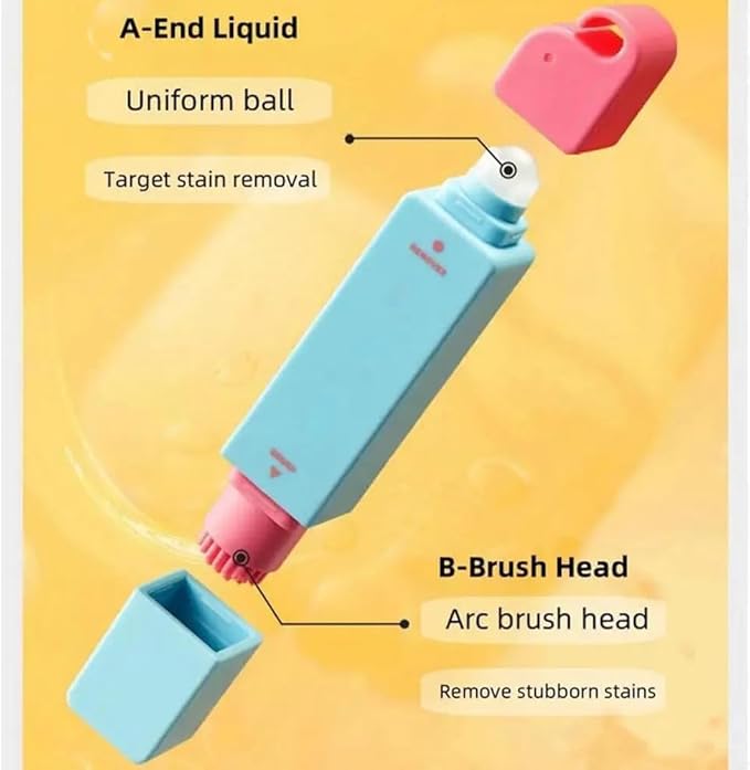 12ML Double-Head Stain Remover Pen, Fabric Cleaning Pen for Clothes, Portable Gieleph Solution, Instant No-Stain Stick for Spills, Pocket Size for Travel, Fabric Cleaner for Oil, Food & Makeup Kiss
