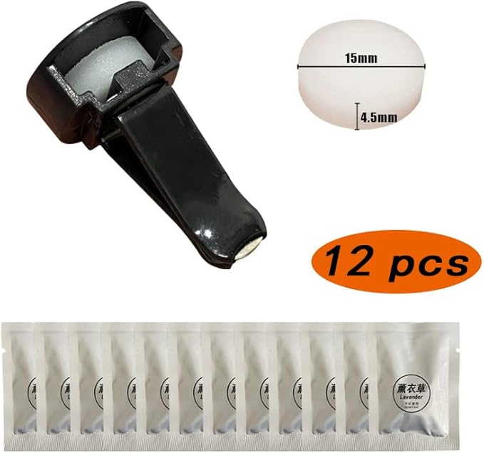 12 Pack Car Air Vent Clip Freshener Refills Solid Fragrance Replacement Pads,Stock Up on Our Solid Fragrance Replacement Pads for Your Car Vent Clip Air Freshener and Enjoy Fragrance on Your Daily Drives (Lavender)
