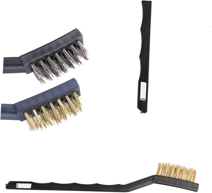 Mobestech 6pcs Mini Industrial Brush Set Drill Scrubber Brush Kit for Brass Cleaner Grout Removal Tool Home Use