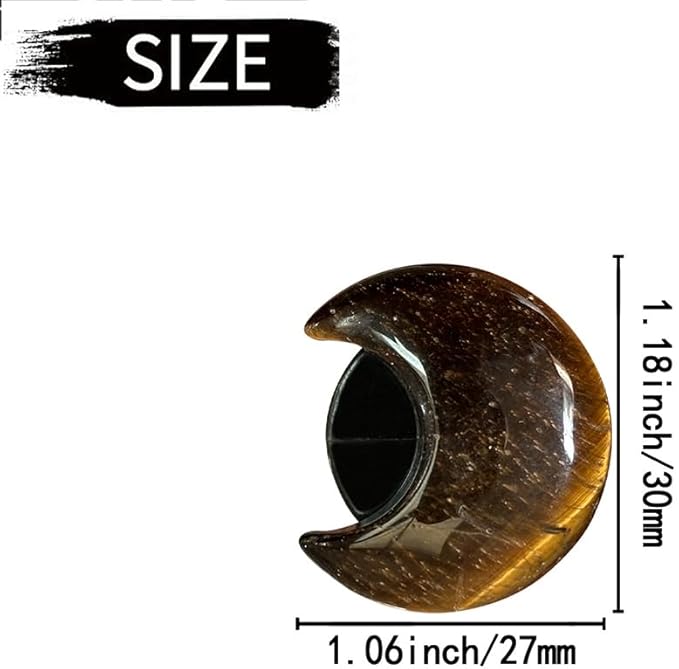 4 Pcs Crystal Moon Air Vent Clips, Quartz Moon Style Car Air Fresheners, Cute Car Decoration & Interior Decor Accessories for Women & Men (Brown)