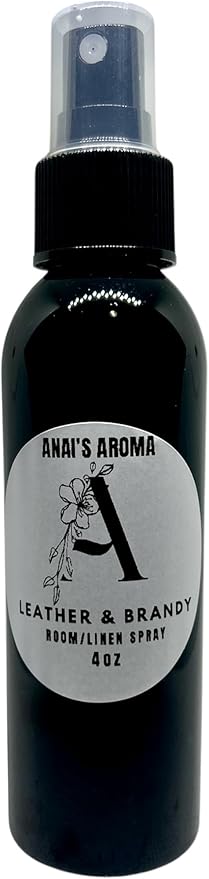 ANAI'S Aroma Room Spray & Linen Mist, Scented Home Fragrance, Long Lasting Bold Scent, Odor Eliminator, Air Freshener, Refresh Fabric, Car, Restroom, 4oz (Leather & Brandy)