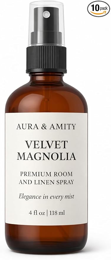 Aura & Amity Premium Room & Linen Spray – Handmade Luxury Fabric & Home Fragrance Mist, Long-Lasting, Made in USA (Velvet Magnolia)