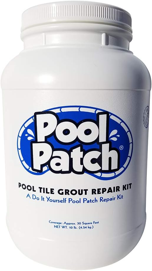 Pool Patch White Pool Tile Grout Repair Kit, 10-Pound, White