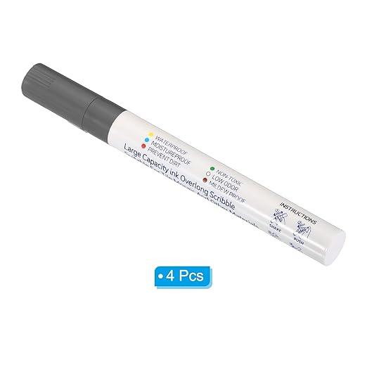 PATIKIL Grout Pen, 4 Pack Dark Grey Tile Marker Waterproof Grout Sealer Pen Tile Repair Pens Paint Pens for Wall Floor Bathroom Kitchen Refresh