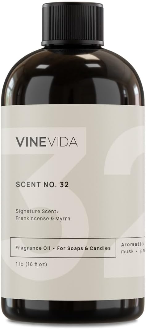 VINEVIDA [16oz] Frankincense & Myrrh Fragrance Oil for Candle Making and Soap Making - Premium Candle Scents for Soy Candles