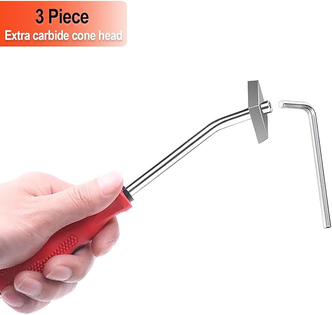 Grout Removal Tool, Angled Design Tile Joint Cleaning Tool, Grout Remover Cone with 3 Pieces Extra Carbide Tip, for Floor Tile Gaps or Corners Cleaning