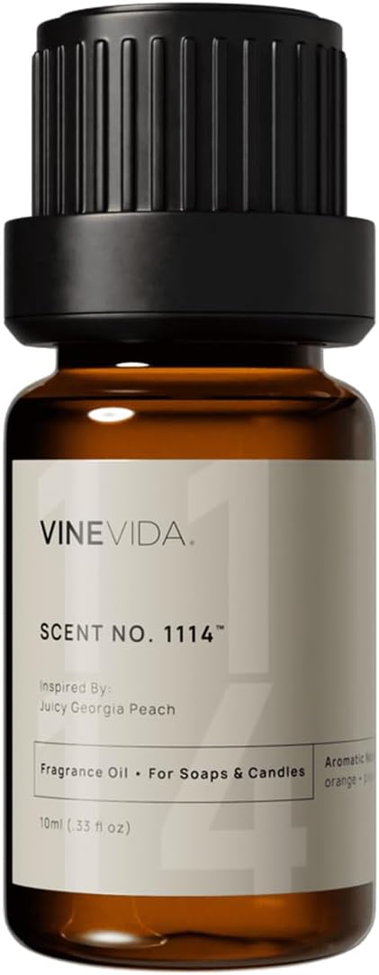 VINEVIDA [0.33oz] Juicy Georgia Peach Fragrance Oil for Candle Making and Soap Making - Premium Candle Scents for Soy Candles