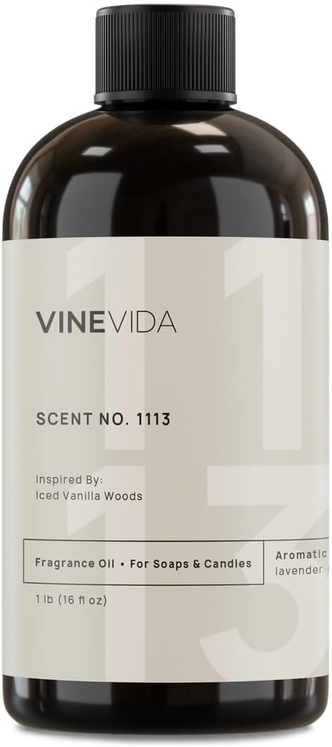 VINEVIDA 16oz Iced Vanilla Woods Fragrance Oil for Candle Making - Made in USA Natural Candle Scents