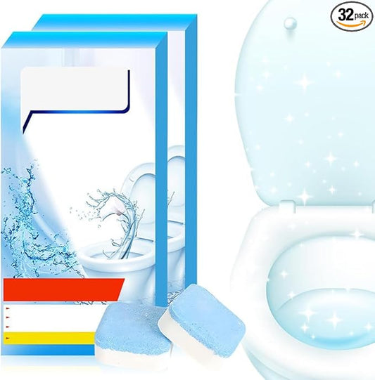 2PCS Toilet Bowl Cleaner Tablets, 2026 New Drop-In Cleaner for Freshness, Powerful Cleaning (32 Pack)