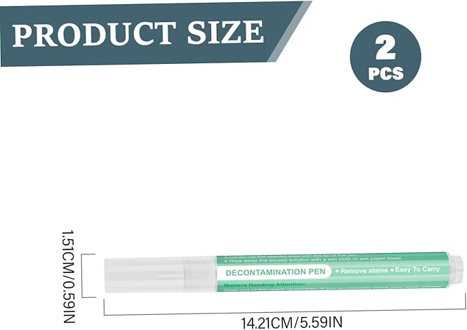 2Pcs Bleach Pen for Clothing, 5ml Wash Free Stain Remover Pen, Portable Bleach Stick for Travel