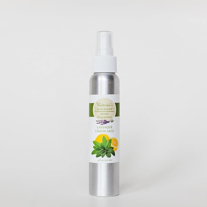 Victoria's Lavender Room Fragrance Spray - Natural Air Freshener & Odor Eliminator, Luxury Essential Oil Scent for Home & Bathroom, Aromatherapy, Ideal Holiday Gift, Lavender Lemon Sage - 1 Pack, 4 oz