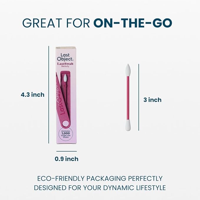 LastSwab® Reusable Cotton Swabs for Gentle and Eco-Friendly Beauty Routines - The Sustainable Alternative to Single-Use Q Tips - Zero Waste & Easy to Clean - Comes with a Convenient Travel Case Holder
