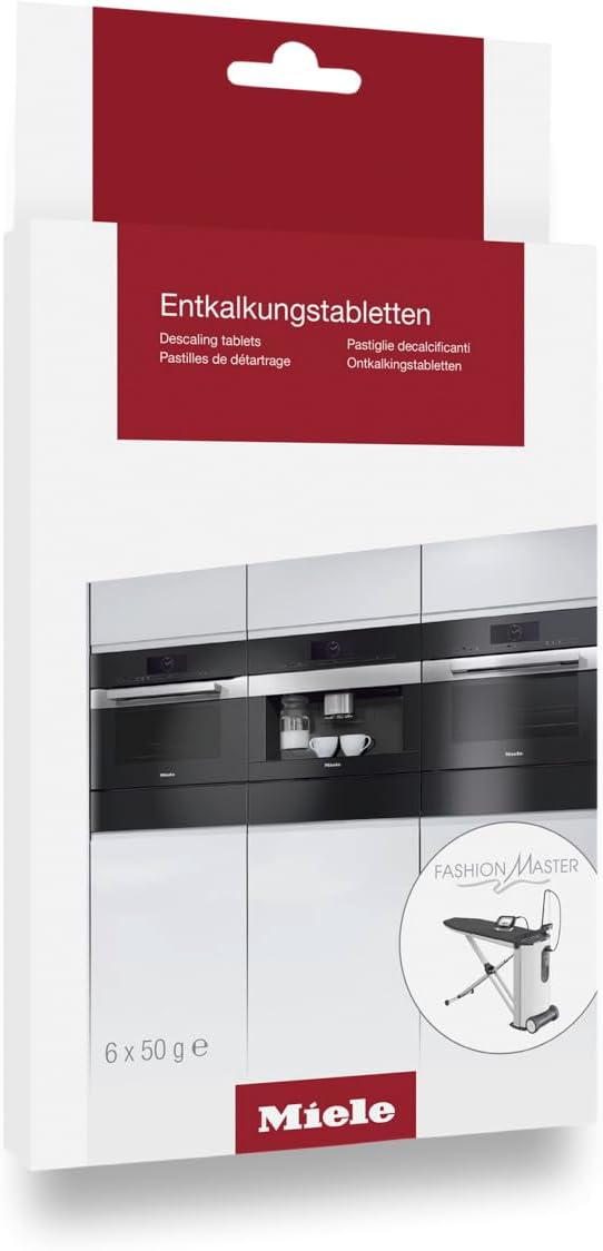 Miele Original Descaling Tablets with Moisture Plus, for Coffee Machines, Steam Ovens, FashionMaster, and Ovens/Ranges with Moisture Plus, Pack of 6