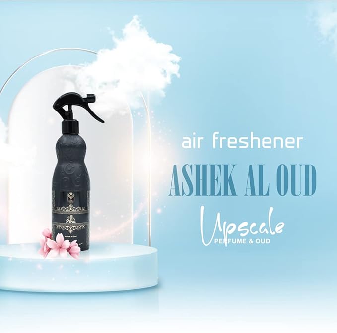 ††† Upscale Perfume & Oud co. Ashek Al.Oud Air Freshener - 480ML 16.9FL.OZ Fabric spray - Natural Aged Oud Scent - Odor Fighting Room Spray - long lasting Aroma for home
