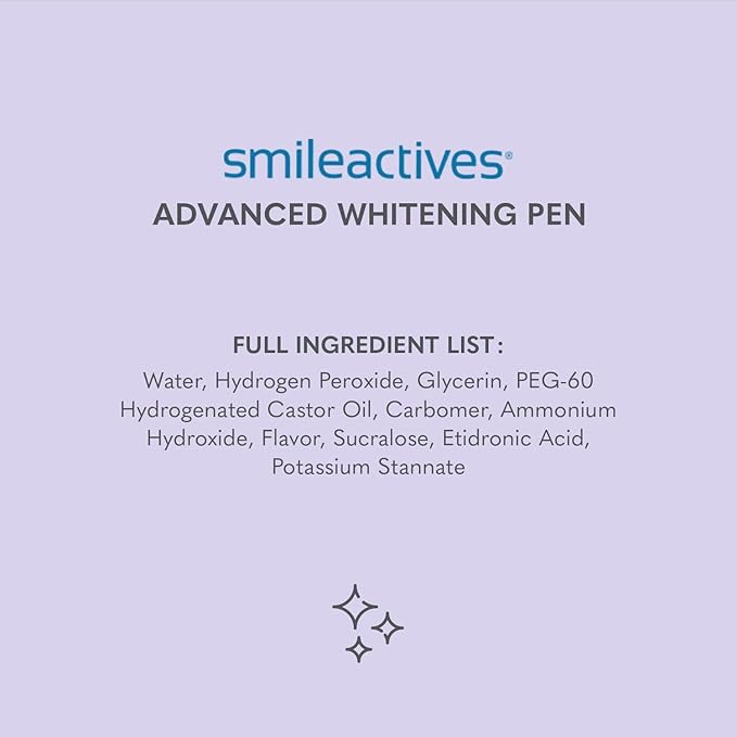 Smileactives Teeth Whitening Pen for White Smile, Fast Tooth Whitener and Stain Remover with Precision Brush Tip, Dental Quality Whitening Gel, Travel Pen, Easy to Use, Ultra Mint Flavor, 3 Pack