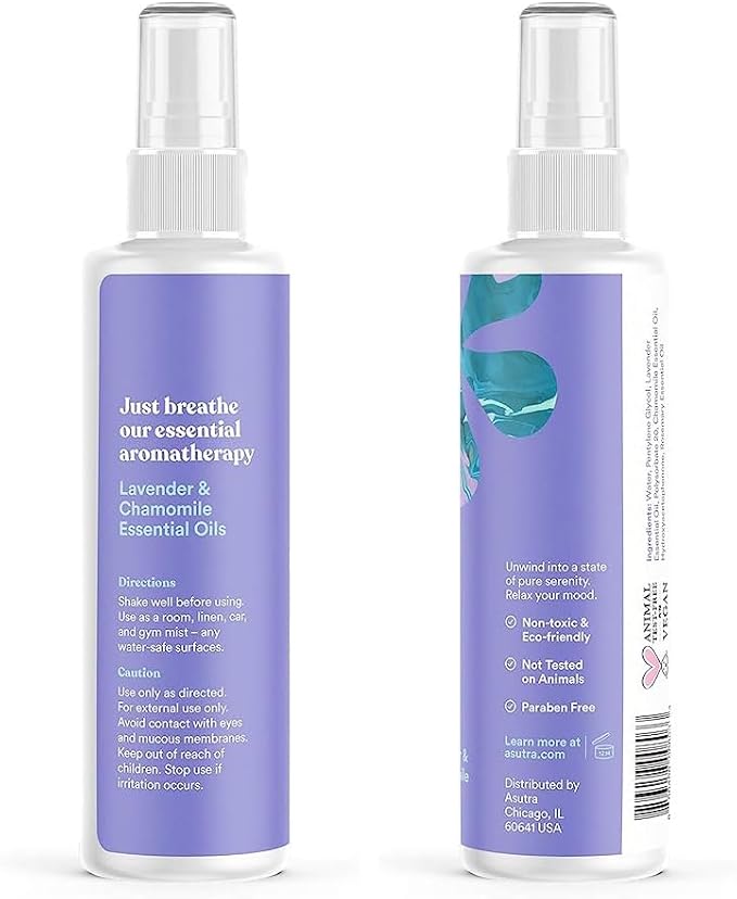 ASUTRA Multi-Use Essential Oil Aromatherapy Spray (3 Scent Variety Pack), 4 fl oz Each – Mist for Face, Body, Rooms & Linens – Car, Fabric, and Bathroom Freshener