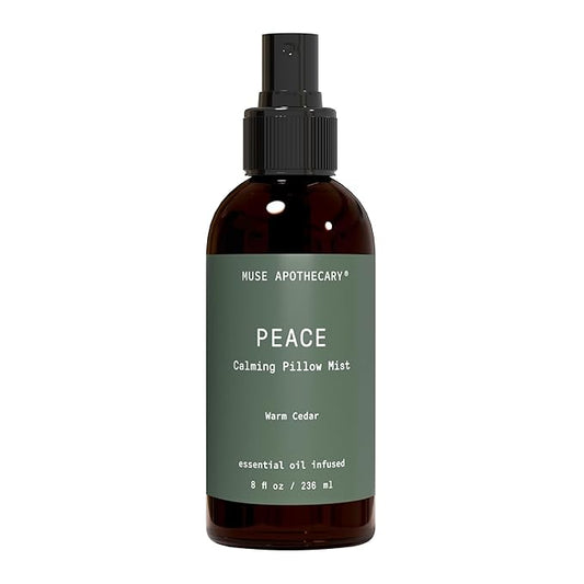 Muse Apothecary Pillow Ritual - Botanical Collection - Calming and Relaxing Pillow Mist, Linen and Fabric Spray - Infused with Natural Aromatherapy Essential Oils - 8 oz, Warm Cedar