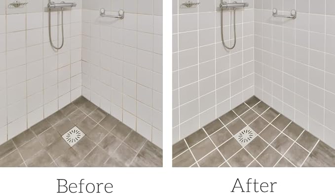 Kit - The Professional's Choice - Color and Seal Grout - Prevents Stains and Creates Easy to Clean Grout - 8oz Bottle, Wheel applicator, Brush applicator, and Scrub pad (White)