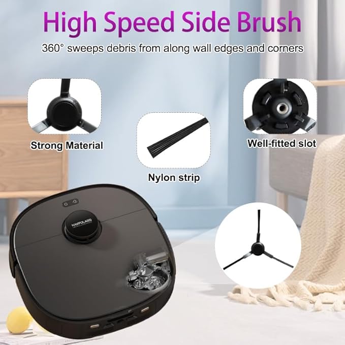 J15 Ultra Replacement Parts Accessories Compatible with Eureka J15 Ultra Robot Vacuum Cleaner, Including 1 Main Brush, 4 Hepa Filters, 4 Mop Pads, 4 Dust Bag, 4 Side Brushes