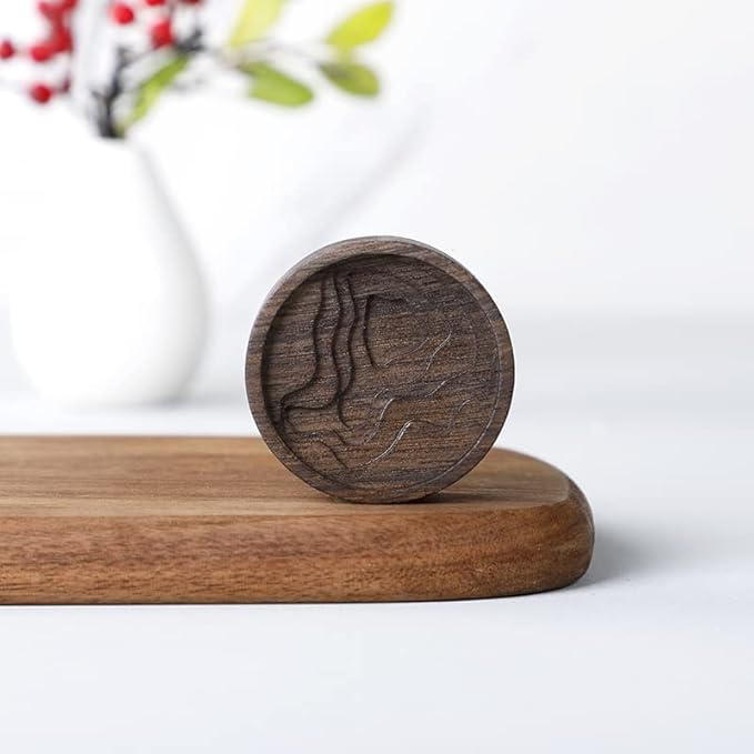 Essential Oil Diffuser, 2 Pieces Pack Wooden Aromatherapy Round Home Office Car Diffuser…