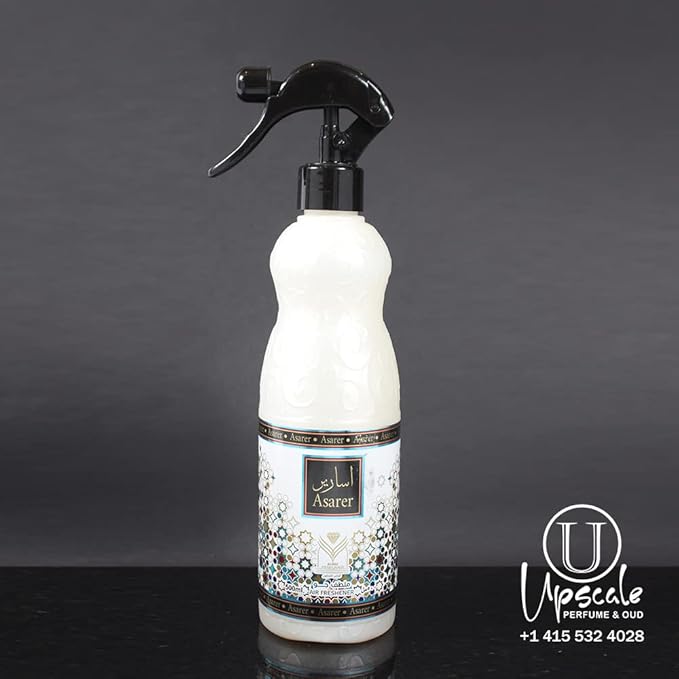 ††† Upscale Perrfume & Oud co. Asareer Air Freshener - 16.9FL.OZ Fabric spray - Natural Aged Oud Scent - Odor Fighting Room Spray - long lasting Aroma for home