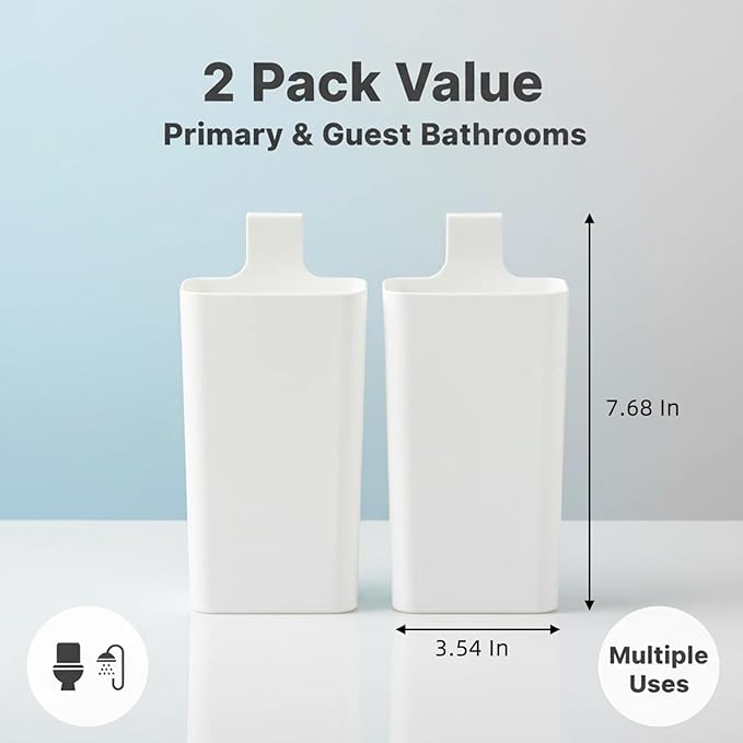 Toilet Tank Tablet Holder, 2 Pack Clip-On Toilet Cleaner Tablet Dispenser Box with Bottom Water Ports for Even Dispersion