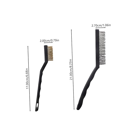 Luxshiny 7'' 9'' Brass Stainless Steel Brush Kit Wire Brush Set for Cleaning Detailing Automotive Kitchen Bath Groove Crevice
