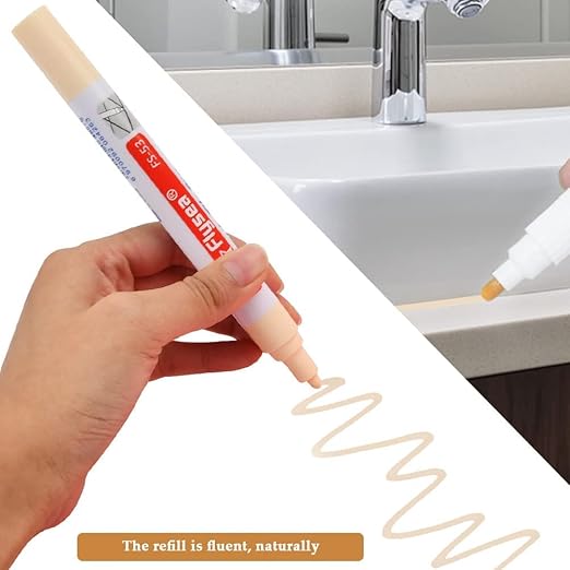 10 Piece Tile Grout Color Pen Refill Wall Gap Grout Renew Marker for Tiles Floor Kitchen Bathroom (Beige)