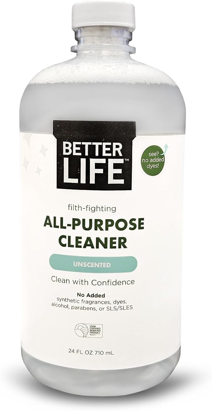 Better Life Floor Cleaner Citrus Mint(32 Oz, 1 Pack) + All Purpose Cleaner Unscented (24 Oz, 1 Pack)