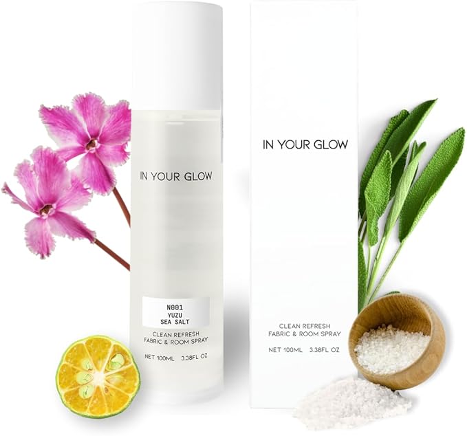 In Your Glow Fabric & Room Mist Spray– Long-Lasting Clean Scent, Unisex Luxury Fragrance & Odor Eliminator, 100ml- N001 YUZU SEA SALT
