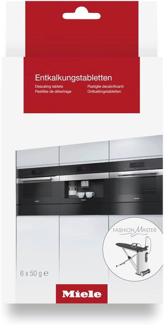 Miele Original Descaling Tablets with Moisture Plus, for Coffee Machines, Steam Ovens, FashionMaster, and Ovens/Ranges with Moisture Plus, Pack of 6