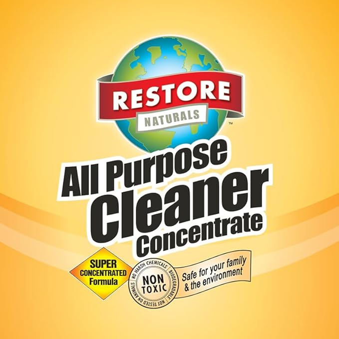 Restore Naturals Floor Cleaner & All Purpose Cleaner - 32 Fl Oz - Gentle, Non-Toxic Formula | pH Neutral | Cruelty-Free | Made in the USA - 3 Pack