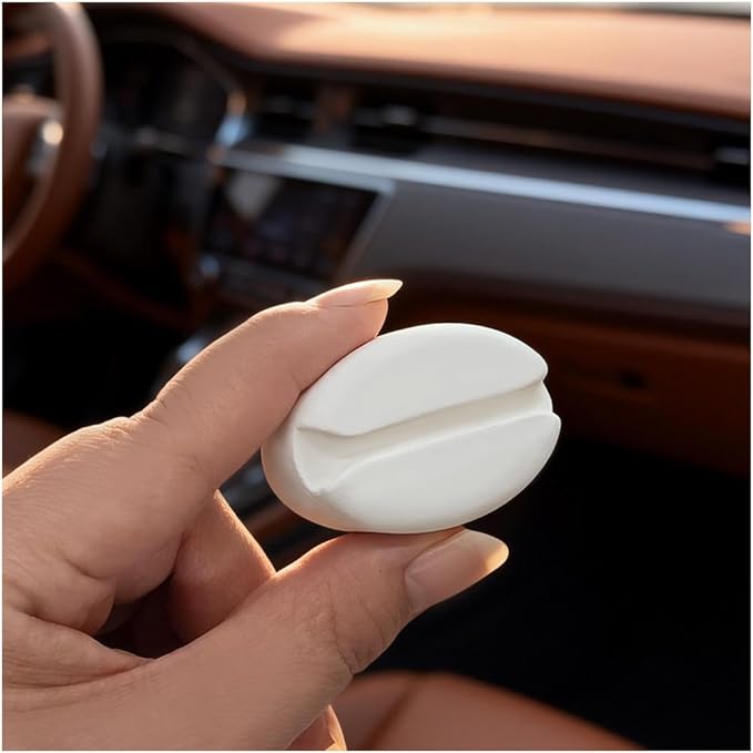 2 Pcs Car Air Fresheners Vent Clip Coffee Bean Natural Gypsum aromatherapy essential oil diffuser Bitter Coffee Scent perfume fragrance Long Lasting Decorative Accessories decor gift (white)