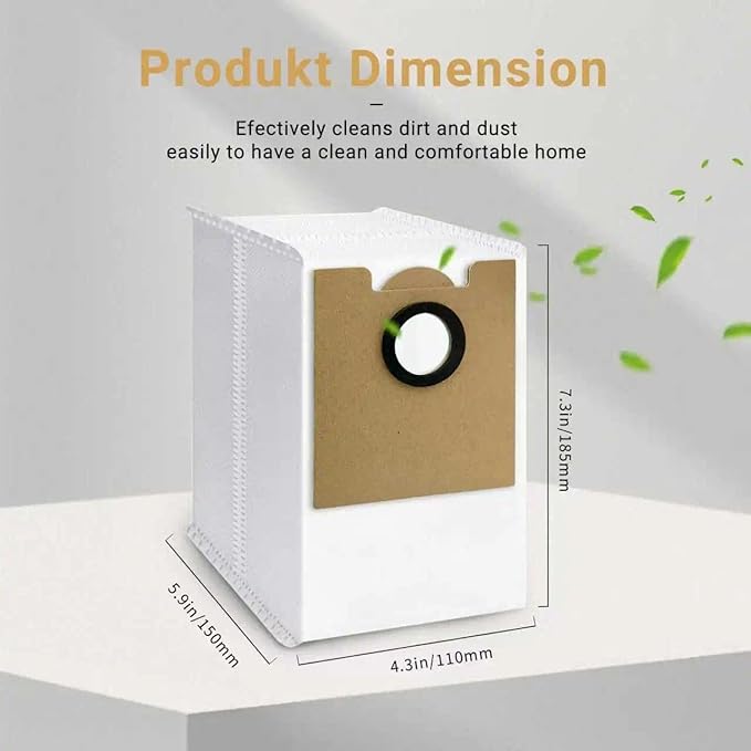 10 Pack Replacement Dust Bags for Lefant M2 Pro, M2S Pro,M2 Plus Robot Vacuum Cleaner Dust Bags