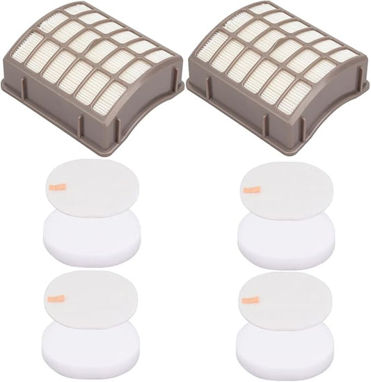 Vacuum Filters Replacement for Shark NV60 NV70 NV70 26 NV71 NV80 NVC80C NV80 26 NV90 NV95 UV420 NV90 26 Navigator Professional Upright Vacuum,2 HEPA Filter, 4 Foam & 4 Faux Felt Filters # XFF80 XHF80
