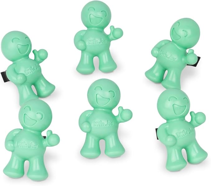 Little Joe 96406-6PK Fresh Mint Scent Car Air Freshener Vent Clip, Fights Odors for up to 45 Days, Long-Lasting Freshness, Cute Car Odor Eliminator, Pack of 6