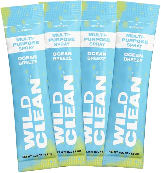 | Multi - Surface All Purpose Refill Powders | Eco Friendly, Plastic Negative, Cruelty Free Cleaning | Ocean Breeze Scent | 4 Pack Refills | Makes 4 16oz Bottles (64oz Total)