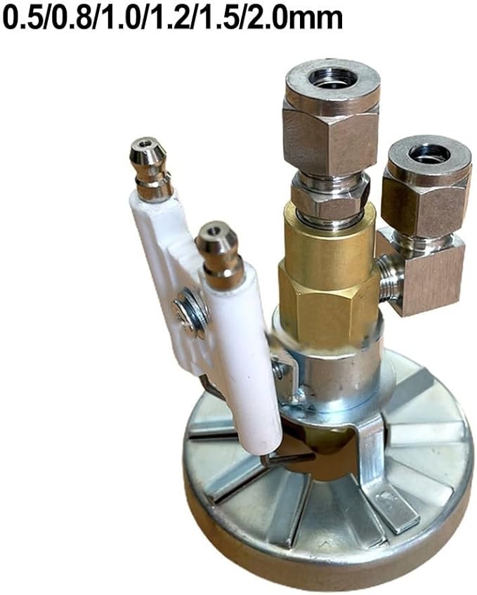 Waste Oil Burner Nozzle Kit Air Atomizing Spray Tip with Electrode for Heavy Fuel Diesel Vegetable Oil Heating Systems Brass Aluminum 0.5-2.0mm(1.2mm)