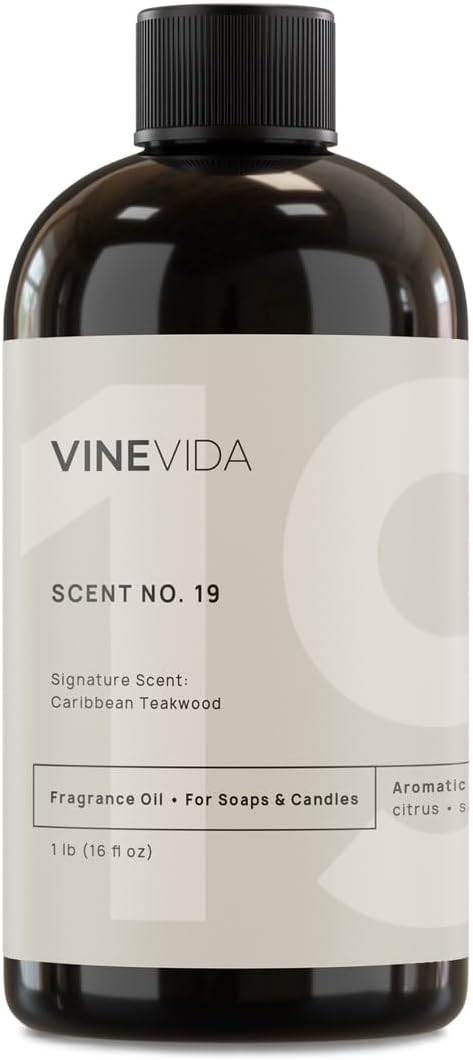 VINEVIDA [16oz] Caribbean Teakwood Fragrance Oil for Candle Making and Soap Making - Premium Candle Scents for Soy Candles