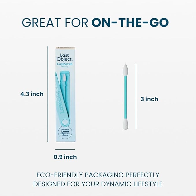 LastSwab® Reusable Cotton Swabs for Gentle & Eco-Friendly Beauty Routines - The Sustainable Alternative to Single-Use Q Tips - Zero Waste & Easy to Clean - Comes with a Convenient Travel Case Holder