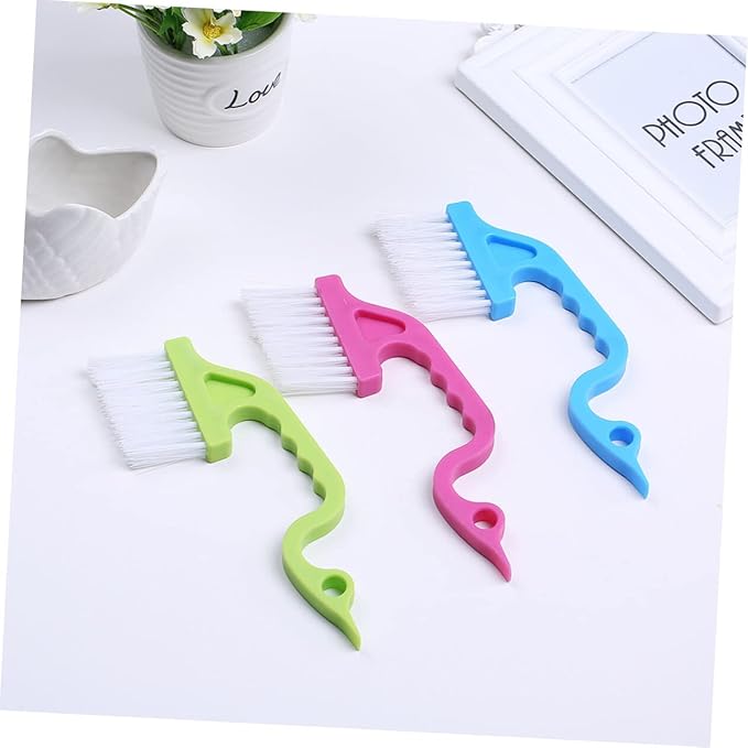 LIFKOME Hand Held Brush for Cleaning Scrubbing Brush for Grout for Bathroom Kitchen Shower