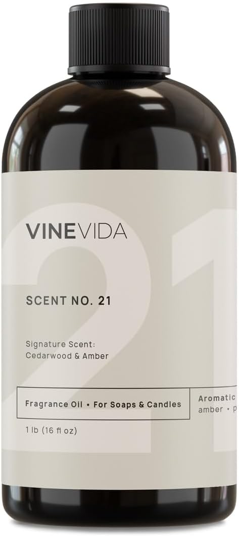 VINEVIDA [16oz] Cedarwood & Amber Fragrance Oil for Candle Making and Soap Making - Premium Candle Scents for Soy Candles