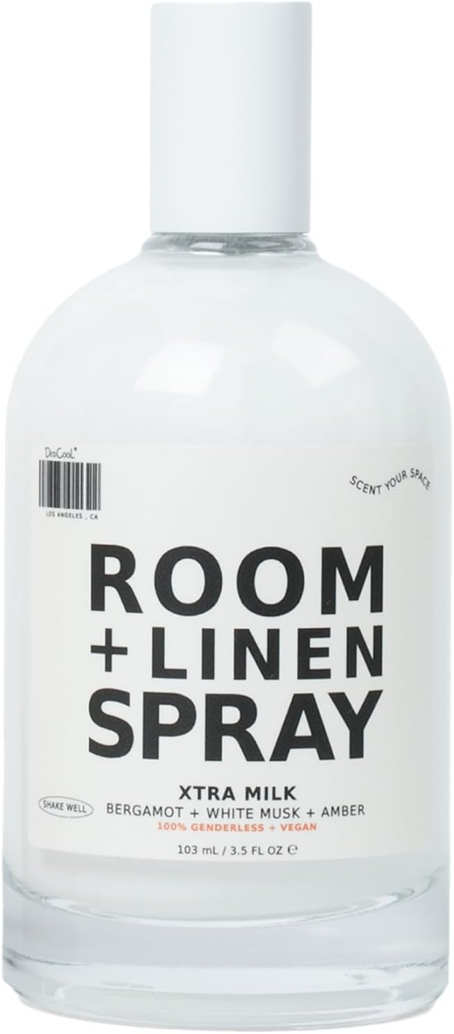 DedCool Room + Linen Spray | Xtra Milk | Natural Fabric & Linen Spray | Non-Toxic, Essential Oil Infused | Freshens Home, Bedding, Couch, Closet & Bath | 3.5 fl oz