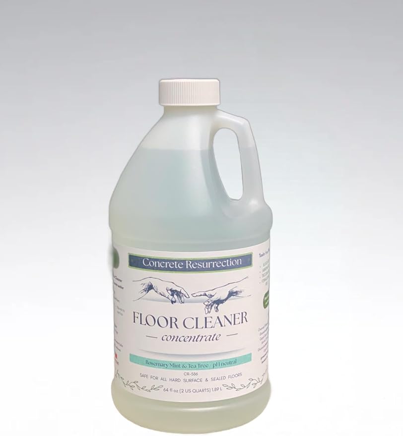 Clean Living Essentials Floor Cleaner – Multi-Surface, Non-Toxic, Plant-Based, pH Neutral, Family & Pet Friendly. Naturally scented for everyday clean. (Rosemary, Mint + Tea Tree)