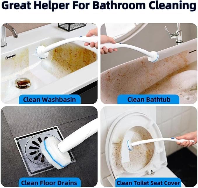 50 Count Disposable Toilet Brush Refills, Toilet Bowl Cleaner, Compatible with Most Toilet Wand for Home and Bathroom Cleaning