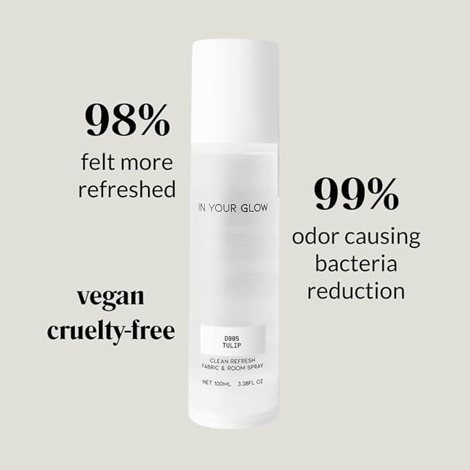 In Your Glow D005 TULIP – Long-Lasting Clean Fabric & Room Mist Spray 100ml | Unisex Luxury Fragrance Spray & Odor Eliminator